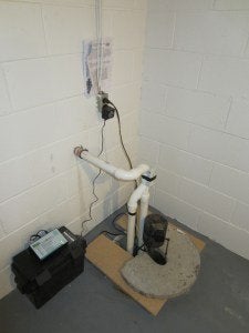 DRY-Up Sump Pump Complete System (with barrel and battery backup pump) –  1/2 HP – Do-It-Yourself Basement Solutions